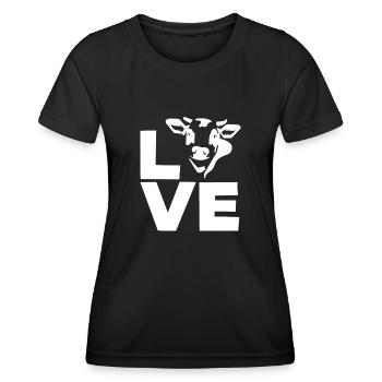 Design de vache d’amour pour les amoureux des vaches - T-shirt sport Femme - noir - Devant - AI Model Female 172 light (172cm)