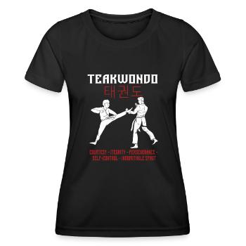 Taekwondo Martial Arts Saying Funny - Women's Functional T-Shirt - black - Front - AI Model Female 172 light (172cm)