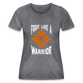 Boxen Boxer Kämpfer Kampf Spruch - Frauen Funktions-T-Shirt - dunkle Melange  - Vorne - AI Model Female 172 light (172cm)