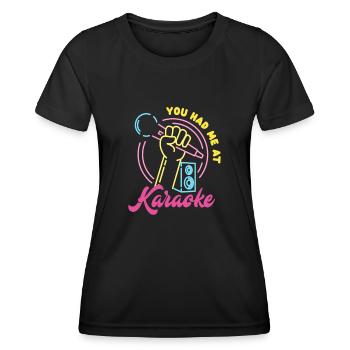 Vous m’avez eu au karaoké - T-shirt sport Femme - noir - Devant - AI Model Female 172 light (172cm)