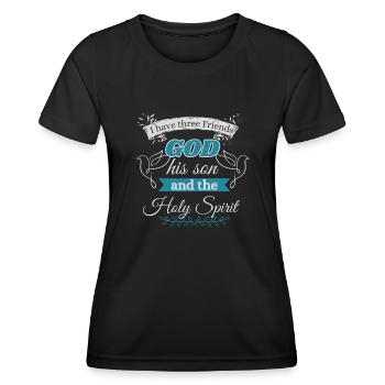Gott, Sein Sohn & Der Heilige Geist Christliches - Frauen Funktions-T-Shirt - Schwarz - Vorne - AI Model Female 172 light (172cm)