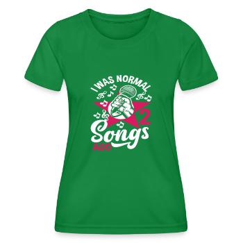 J’étais normal il y a 2 chansons - T-shirt sport Femme - vert - Devant - AI Model Female 172 dark (172cm)