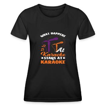 Ce qui se passe dans le karaoké reste dans le karaoké - T-shirt sport Femme - noir - Devant - AI Model Female 172 light (172cm)