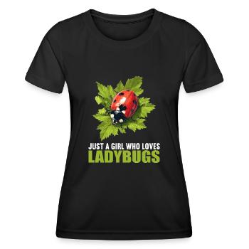 Ladybug Marienkäfer - Women's Functional T-Shirt - black - Front - AI Model Female 172 light (172cm)