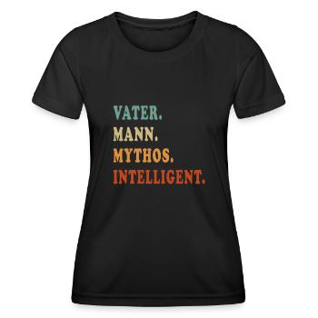 Intelligent Vater Mythos - Frauen Funktions-T-Shirt - Schwarz - Vorne - AI Model Female 172 light (172cm)