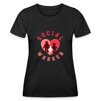 Chaleureuse reconnaissance pour les travailleurs sociaux - T-shirt sport Femme - noir - Devant - AI Model Female 172 light (172cm)