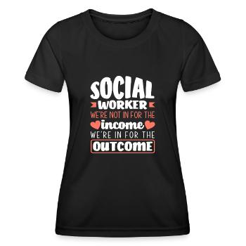 Social workers We are not for income - Women's Functional T-Shirt - black - Front - AI Model Female 172 light (172cm)