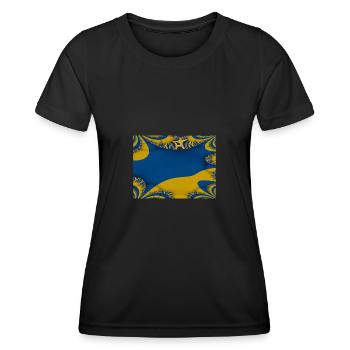Ukraine Flagge Kunstdesign Kiew - Frauen Funktions-T-Shirt - Schwarz - Vorne - AI Model Female 172 light (172cm)