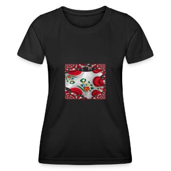 Peru Flag Lima South America - Women's Functional T-Shirt - black - Front - AI Model Female 172 light (172cm)