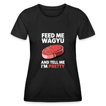 Wagyu Steak - T-shirt sport Femme - noir - Devant - AI Model Female 172 light (172cm)