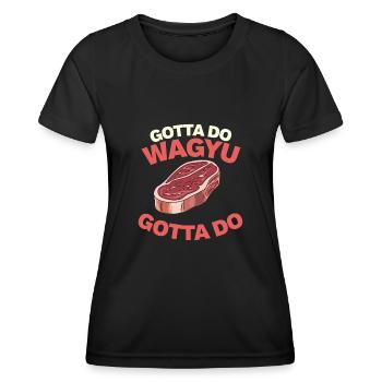 Wagyu Steak - T-shirt sport Femme - noir - Devant - AI Model Female 172 light (172cm)