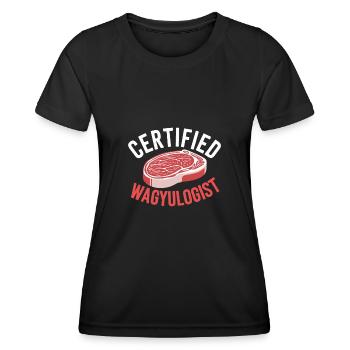 Wagyu Steak - T-shirt sport Femme - noir - Devant - AI Model Female 172 light (172cm)