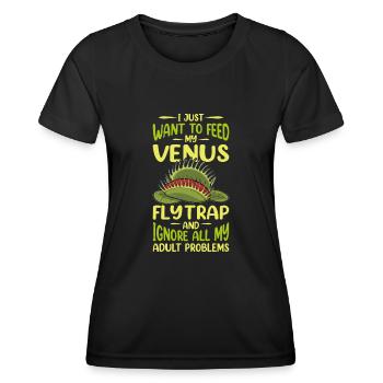 Venus Flytrap Carnivore Plant Design - Women's Functional T-Shirt - black - Front - AI Model Female 172 light (172cm)