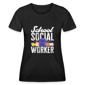 School social workers: Valuable support for - Women's Functional T-Shirt - black - Front - AI Model Female 172 light (172cm)
