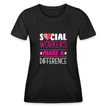 Sozialarbeiter Machen Einen Unterschied - Frauen Funktions-T-Shirt - Schwarz - Vorne - AI Model Female 172 light (172cm)