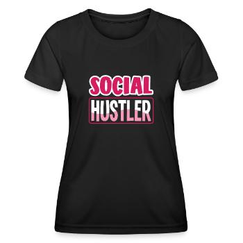 Social Hustler - Erfolgreich im Social Media - Frauen Funktions-T-Shirt - Schwarz - Vorne - AI Model Female 172 light (172cm)