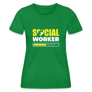 Un travailleur social est invité... - T-shirt sport Femme - vert - Devant - AI Model Female 172 dark (172cm)