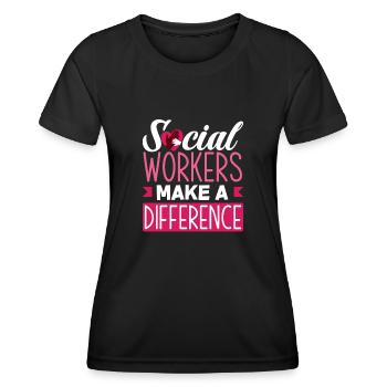 Sozialarbeiter Machen Einen Unterschied - Frauen Funktions-T-Shirt - Schwarz - Vorne - AI Model Female 172 light (172cm)