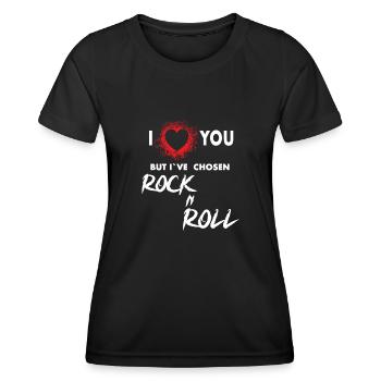 I Love But I've Chosen Rock and Roll - Frauen Funktions-T-Shirt - Schwarz - Vorne - AI Model Female 172 light (172cm)