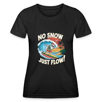Weihnachtsmann Surfer Strand Weihnachten - Frauen Funktions-T-Shirt - Schwarz - Vorne - AI Model Female 172 light (172cm)