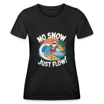 Weihnachtsmann Surfer Strand Weihnachten - Frauen Funktions-T-Shirt - Schwarz - Vorne - AI Model Female 172 light (172cm)