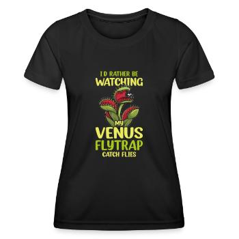 Venus Flytrap Carnivore Plant Design - Women's Functional T-Shirt - black - Front - AI Model Female 172 light (172cm)