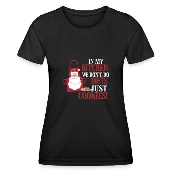 Weihnachtszeit Kekse Lebkuchen Backen - Frauen Funktions-T-Shirt - Schwarz - Vorne - AI Model Female 172 light (172cm)