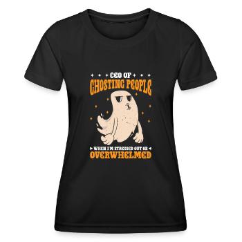 CEO Of Ghosting When Stressed Or Overwhelmed 3 - Frauen Funktions-T-Shirt - Schwarz - Vorne - AI Model Female 172 light (172cm)