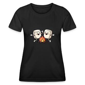 Freude am Lagerfeuer Marshmallow - Frauen Funktions-T-Shirt - Schwarz - Vorne - AI Model Female 172 light (172cm)