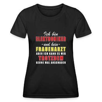 Elektrotechniker und kein Frauenarzt Elektriker - Frauen Funktions-T-Shirt - Schwarz - Vorne - AI Model Female 172 light (172cm)