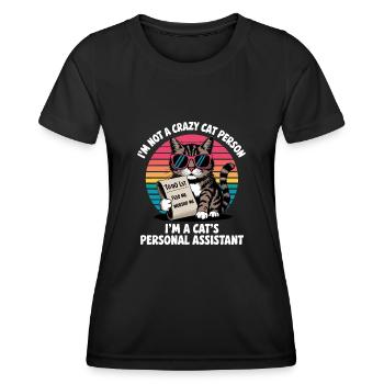 Drôle de dicton de chat - T-shirt sport Femme - noir - Devant - AI Model Female 172 light (172cm)