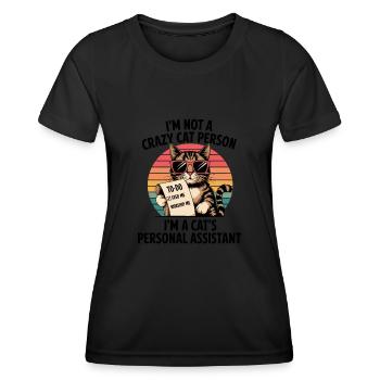 Drôle de dicton de chat - T-shirt sport Femme - noir - Devant - AI Model Female 172 light (172cm)