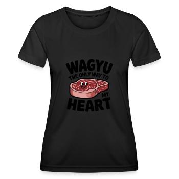Wagyu Steak - T-shirt sport Femme - noir - Devant - AI Model Female 172 light (172cm)