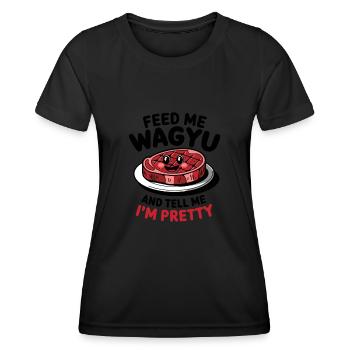 Wagyu Steak - T-shirt sport Femme - noir - Devant - AI Model Female 172 light (172cm)