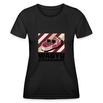 Wagyu Steak - T-shirt sport Femme - noir - Devant - AI Model Female 172 light (172cm)