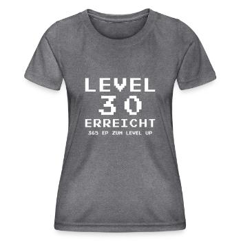 Niveau 30 atteint Joueur - T-shirt sport Femme - mélange sombre  - Devant - AI Model Female 172 light (172cm)