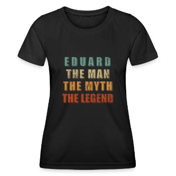 Cadeau du nom Eduard - T-shirt sport Femme - noir - Devant - AI Model Female 172 light (172cm)