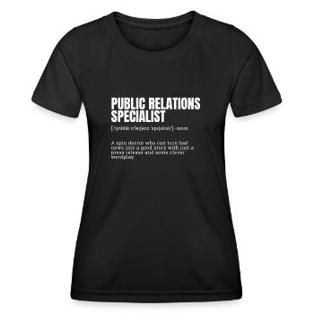 Public Relations Specialist Definition Dictionary - Frauen Funktions-T-Shirt - Schwarz - Vorne - AI Model Female 172 light (172cm)