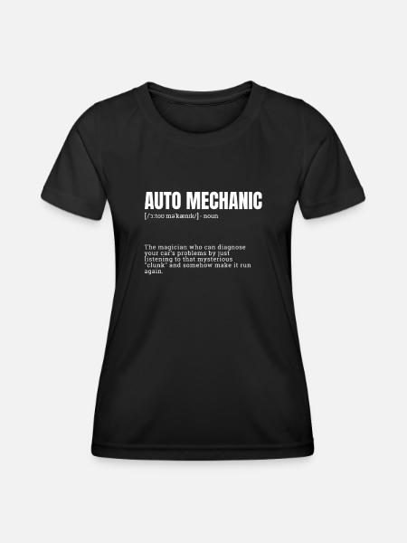 auto mechanic, b humor, men occupation, funny job, - Women's Functional T-Shirt - black