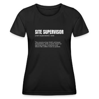 occupations, design for men, site supervisor, funn - Frauen Funktions-T-Shirt - Schwarz - Vorne - AI Model Female 172 light (172cm)