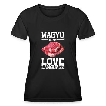 Wagyu Steak - T-shirt sport Femme - noir - Devant - AI Model Female 172 light (172cm)