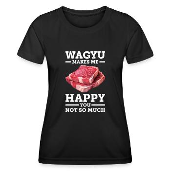 Wagyu Steak - T-shirt sport Femme - noir - Devant - AI Model Female 172 light (172cm)
