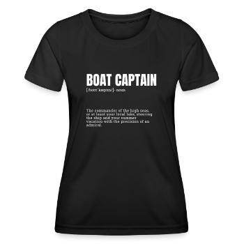 Définition de capitaine de bateau Commandant de haute mer - T-shirt sport Femme - noir - Devant - AI Model Female 172 light (172cm)