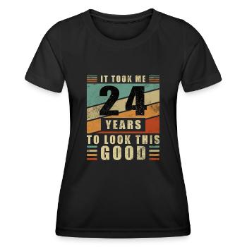 24 Years Twenty-fourth Birthday - Women's Functional T-Shirt - black - Front - AI Model Female 172 light (172cm)