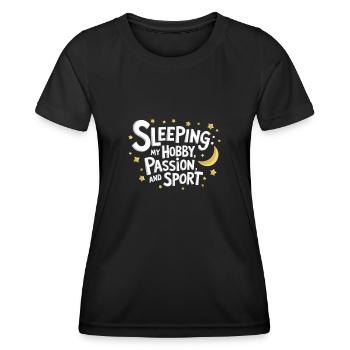 Funny Sleep Saying - Women's Functional T-Shirt - black - Front - AI Model Female 172 light (172cm)