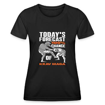 Entraînement des athlètes de Krav Maga - T-shirt sport Femme - noir - Devant - AI Model Female 172 light (172cm)
