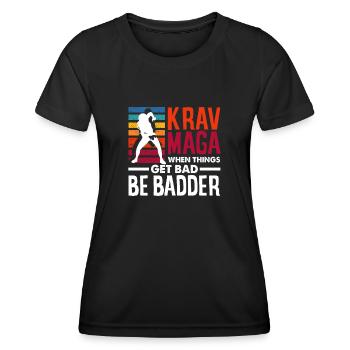 Krav Maga Retro Fighting Sport Défense - T-shirt sport Femme - noir - Devant - AI Model Female 172 light (172cm)