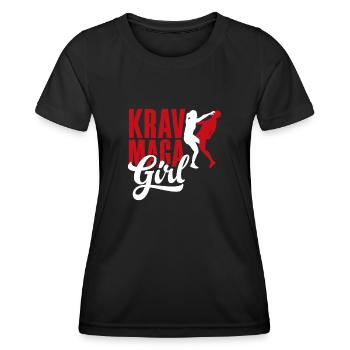 Krav Maga Fille Femme - T-shirt sport Femme - noir - Devant - AI Model Female 172 light (172cm)