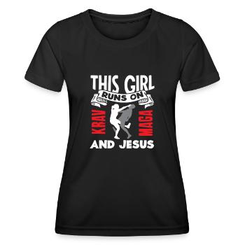 Krav Maga Kampfsport Mädchen - Frauen Funktions-T-Shirt - Schwarz - Vorne - AI Model Female 172 light (172cm)