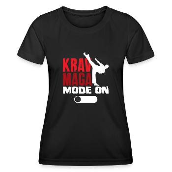 Krav Maga Modus An - Frauen Funktions-T-Shirt - Schwarz - Vorne - AI Model Female 172 light (172cm)